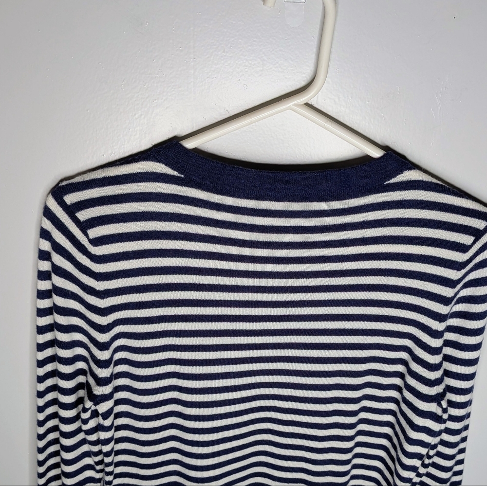 Talbots Nautical Striped Sweater Navy & White Soft Lambswool Blend Gently Used‎ - Picture 9 of 12